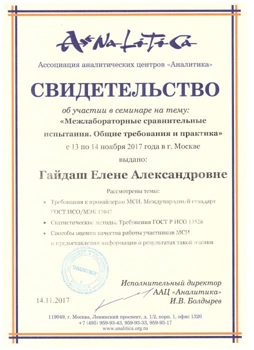 Сертификат 17043